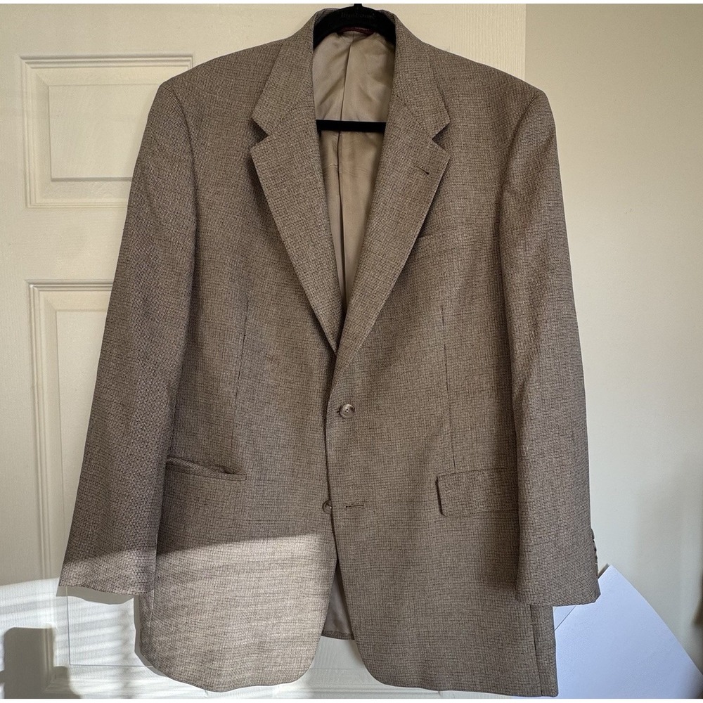 Hart Schaffner Marx Men's Blazer 44L Biege / Tan Made In USA